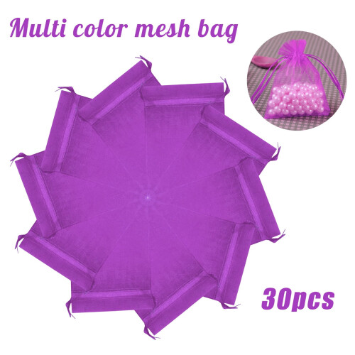 Sacs à cordon en organza violets (30 pièces) 2