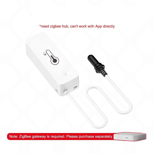 Tuya Zigbee Temperature Humidity Sensor with External Probe for  Life App Alexa  Assistant for Freezer Fish 2