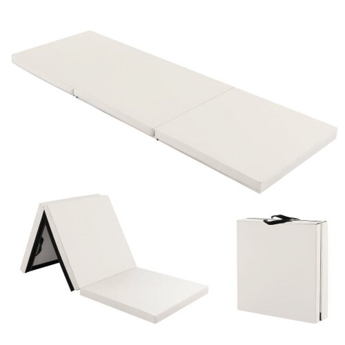 Gymnastikmåtte Tri-Fold 6x2FT Lysegrå med Håndtag