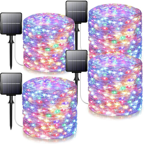 EASTIN 72 ft Solar Rope Lights, 200 LED, Waterproof, 4 Pack