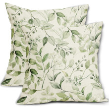 Capas de Almofada Spring Leaf Verde Sálvia 20x20 Conjunto de 2