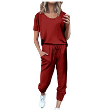 Women's Casual Summer Two-Piece Top and Pants Set