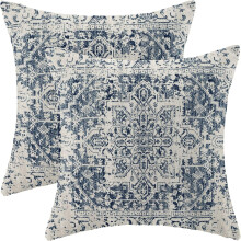 Boho-Kissenbezüge 45x45 cm, Leinen, 2er-Set