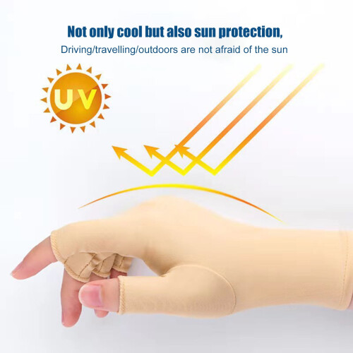 Sorte halvfingerhandsker ultratynde UV-blokerende spandex
