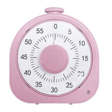 Visuel timer, 60-minutters super nedtælling, visuel timer, egnet til børn og voksne, holdbar, mekanisk (lyserød)