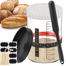 1000ml Sourdough Starter Jar Kit with Feeding Bands