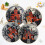 4-Pack Halloween Castle Embroidery Kit for Beginners: Fall Pumpkin and Black Tree Bat -Stitch Kit 4