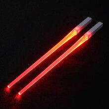 Lichtgevende eetstokjes in de vorm van een lichtzwaard, plastic, 26 cm, 1 paar