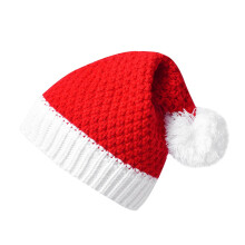 Christmas Elf Hat Red Green Knit with Bells Pom-Pom