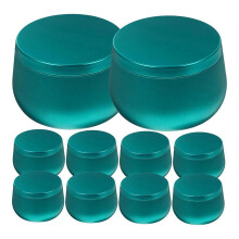 Small Storage Box with Lid Tinplate Jewelry Box Green 12 pcs