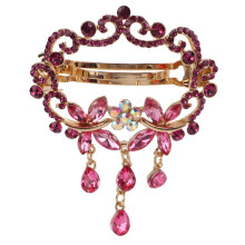 Gearrthóg Gruaige le Rhinestones Glitter agus Dearadh Rhinestone Seanré, Barrettes Gruaige Galánta do Mhná, Seodra Gruaige le Dearadh Bláthanna