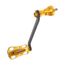 (10.5cmx7.5cm, Gold with Screw) Fishing Reel Handle Fishing Wheel Handle for Fishing Equipment River Fishing Gold with Screw