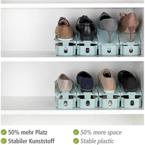 Small Turquoise Polypropylene Shoe Rack 2