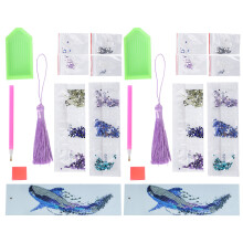 Diamond Painting Set met walvismotief in borduurstijl, milieuvriendelijke materialen, snel aan te brengen, muurstickers om te plakken voor slaapkamer