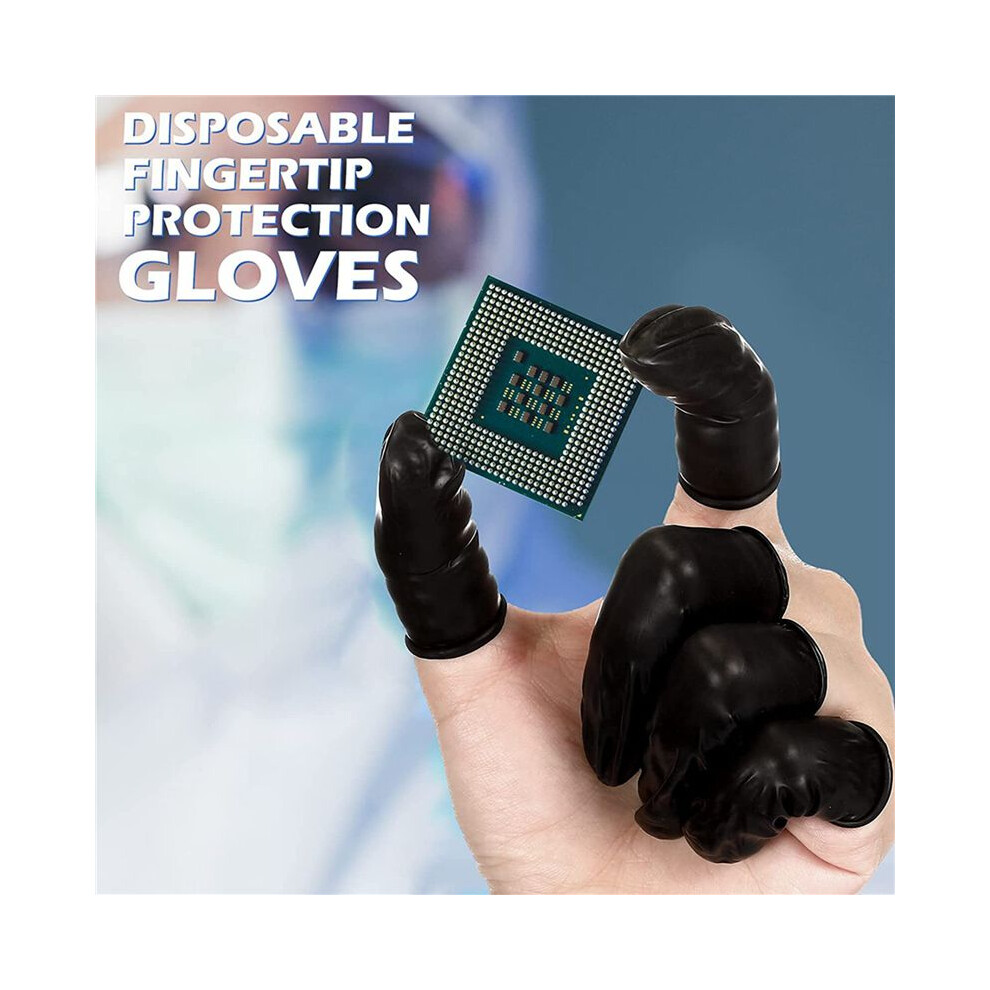 2400 Pcs Disposable Latex Finger Cots Protective Fingertips Gloves Black Anti Static Finger Cots Rubber Finger Sleeves 6034161320138