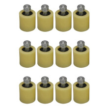 12PCS 48X50mm Yellow Silver Nylon Steel Flat Roller Bearing Guiding Wheel 6201 M12 Screw for Electric Door Sliding Gate