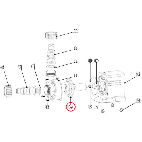 Reservedel: SunSun CPP-10000 Poolpumperotor, præmonteret 1