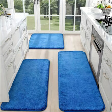 (navy blue, 40*60cm 50*80cm 50*100cm) Lightweight Doormat - 3pcs Kitchen Mat Set - Solid Color Polyester - Suitable for Indoor
