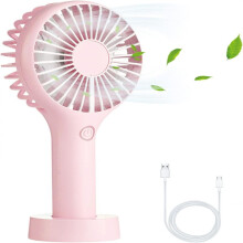 Hosszú üzemidő, hordozható kézi ventilátor, újratölthető akkumulátor, kompakt méret, személyes kis ventilátorhoz, 3 sebességes, erős