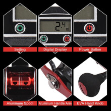 Fishing Reel Line Counter Reel 16+1 Ball Bearings Left/Right Ice Fishing Reel 6.3:1 Gear Ratio