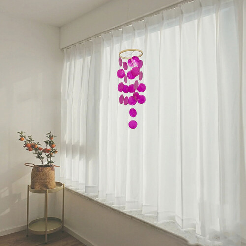 Shell Wind Chimes for Outside Tropicals-green shell wind chi 2