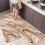 (50cmX80cm(19.68inX31.49in)) 1.1Cm Thick Kitchen Mat, Brown Easy Line Pattern, Polyester Hall Balcony Mat Suitable for 8