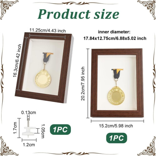 Wood Medal Display Shadow Box 6x8x1.7 in 1