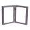 Wooden Double-Folding Photo Frame – Dark Grey, 23x21cm 2