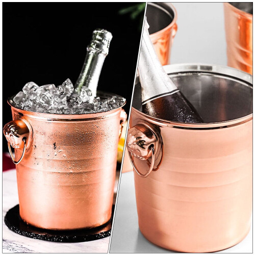 Roségouden roestvrijstalen ijsemmer 2