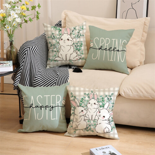 Housse de coussin décorative Penkiiy Pâques 45 x 45 cm 1