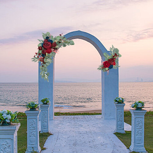 Artificial Silk Flower Arch Set – 2-Piece Wedding & Event 2