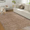 Harperlare solid machine washable area rug brown 5' x 7' 2