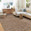 Harperlare solid machine washable area rug brown 5' x 7' 5