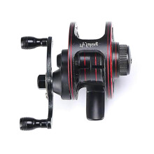 (red left hand) Fly Fishing Reels Fish Line Wheel with Drain Force Driving Cart Reels Wheel Ice Fishing Reels for Saltwater Freshwaters