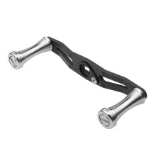 (Silver) Carbon Fibers Fishing Reel Handle Power Fishing Reel Handle Knob Grip Assembly Part Double Handle Fishing Reel Handle  Silver