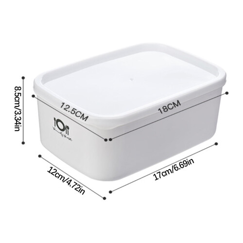Plastic Rectangular Lunch Box Microwave Safe Refrigerator 1