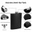 Hip Flask Set Black 8 oz with Funnel and 2 Glasses 4