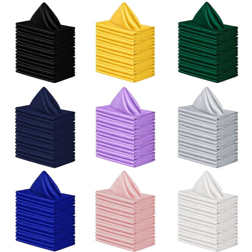 Polyester Napkins Light Blue 16.92 x 16.92 Inch Pack of 10 1