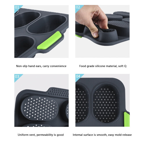 Non-Stick Mini Loaf Pan Silicone Baking Pan 1-Pack 2