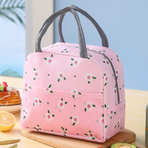 Insulated Lunch Bag Reusable Tote with Front Pocket 1 Pack 2