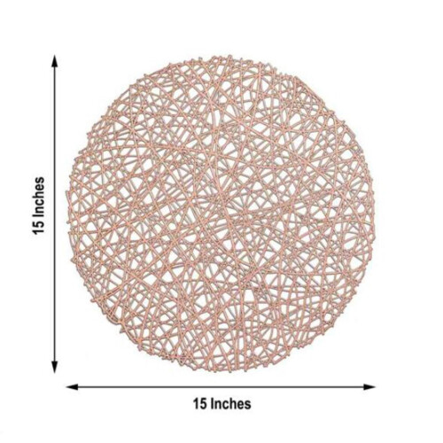 6 Round Paper Rope Placemats for Dining & Decor 2