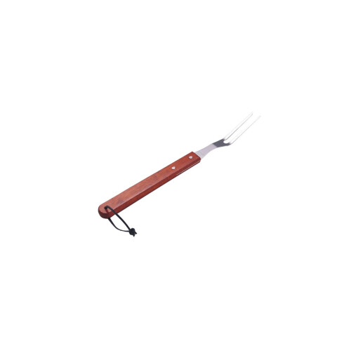 RVS barbecuevork met houten handvat 1