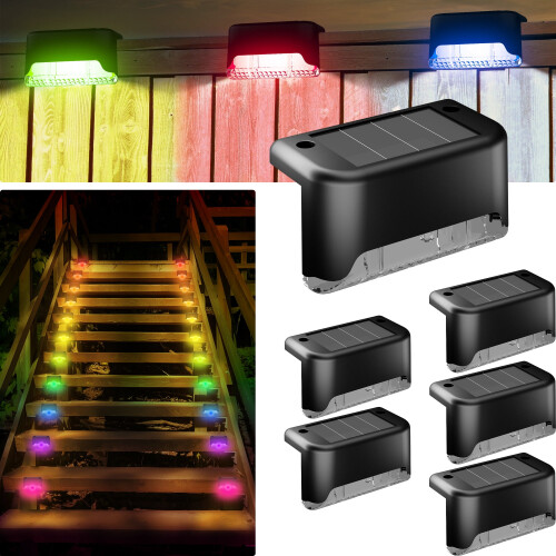 Lumini solare pentru terasă, RGB, pachet de 6