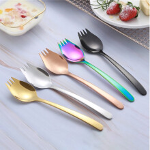 Spork i rustfritt stål, 21 cm, bærbar gaffel og skje