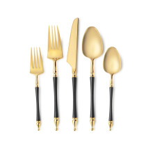 VeZee Wegwerp Plastic Bestekset – Wit & Goud,