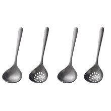 Set composto da mestolo e schiumarola in acciaio inox