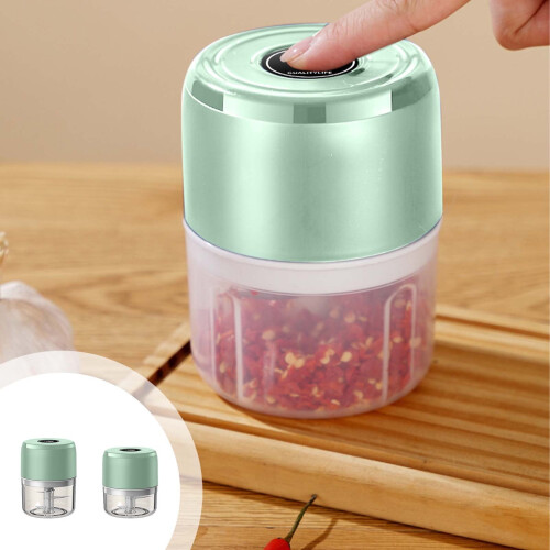 Elektrische knoflookhakker 250 ml, groen plastic