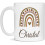 White Ceramic Coffee Mug 11 oz Leopard Rainbow Print 1