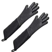 Guanti da forno extra lunghi in silicone - Neri, coppia