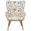 Beliani Wingback Chair VEJLE with Footstool Fabric Light Beige 5